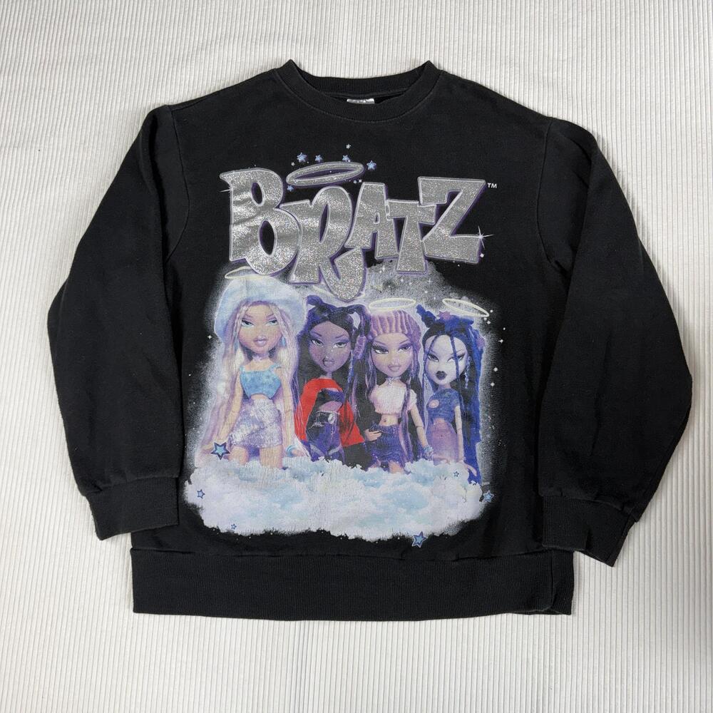 Bratz Sweatshirt Womens XS Black 20th Anniversary Graphic Pullover Fleece